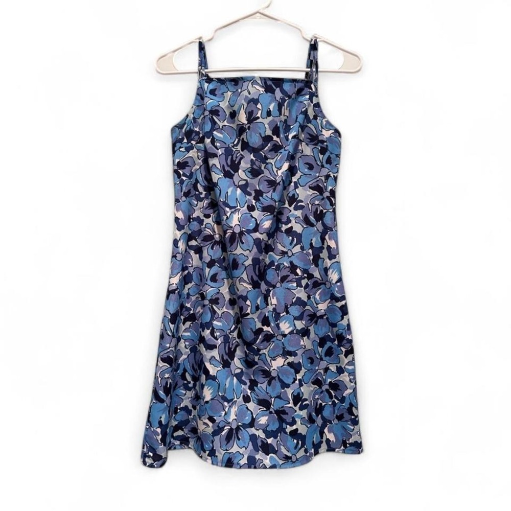 Jonathan Martin Blue Floral Mini Dress XS Y2K 90s Spaghetti Strap A-Line